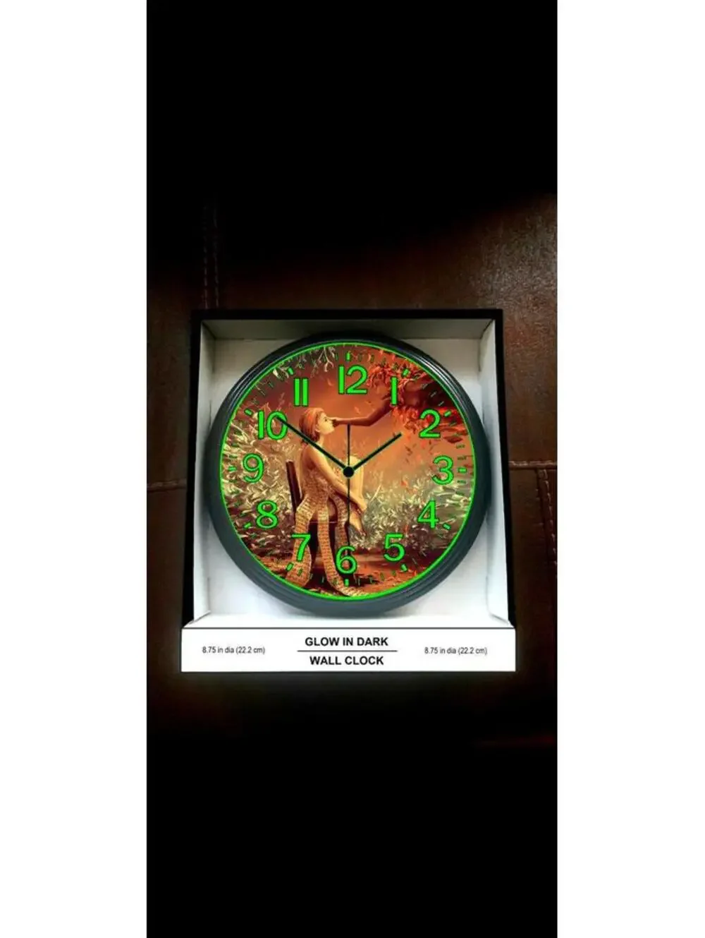 Glow in the Dark Wall Clock Cat Fairy Mystikal Angel Glow Clock